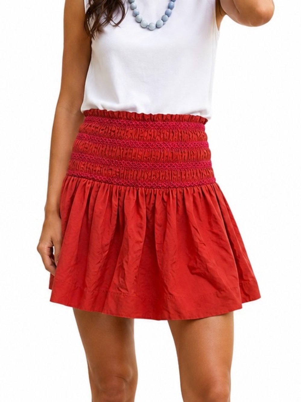 Anthropologie Anthro Smocked Convertible Mini Skirt / Strapless Top – Size XS
